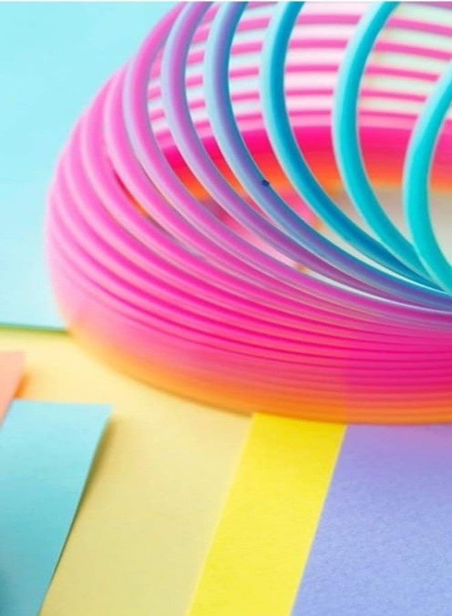 FULLFILLS Rainbow Circle Folding Plastic Spring Coil Toy Colorful Slinky Big Size (Pack of 3 pcs) - Image 4